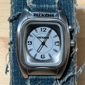 Nixon The Rocker YES Power Slave Denim Guitar Men's Surf Analog Watch RUNS READ